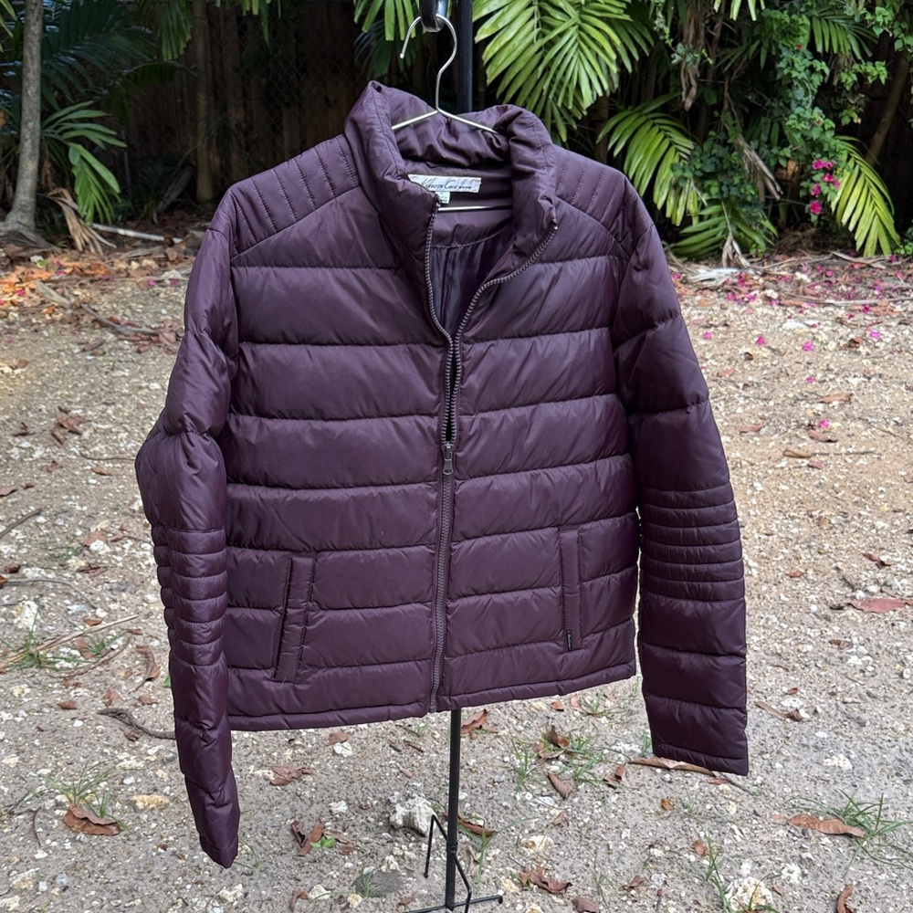 Kenneth Cole Dark Purple Quilted Jacket